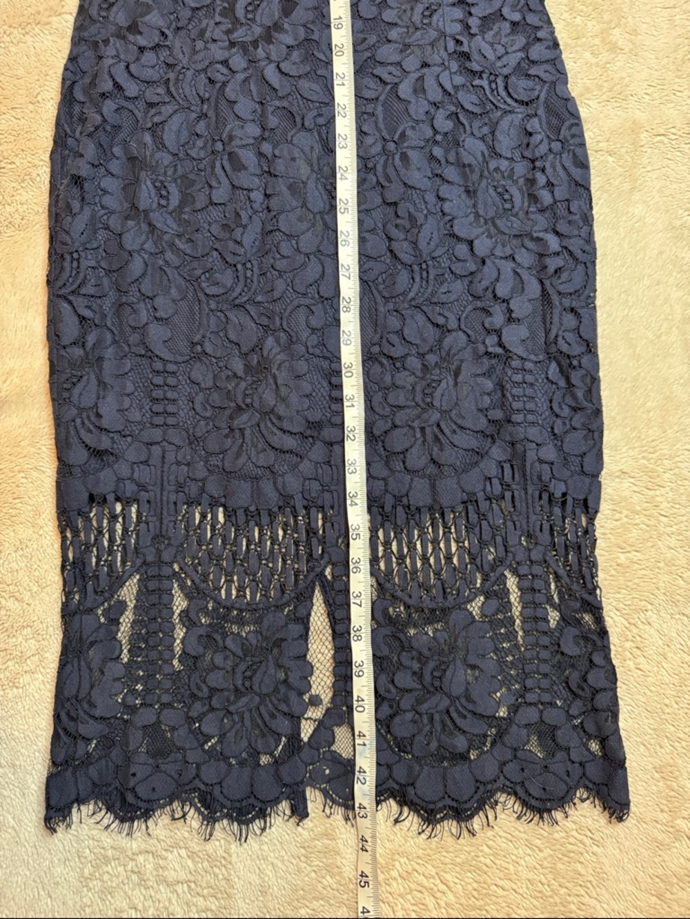 NWT Dex Navy Floral Crochet Lace Midi Dress sz M - Picture 9 of 12